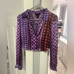 House of Harlow 1960 Purple and Pink Geometric Shirt